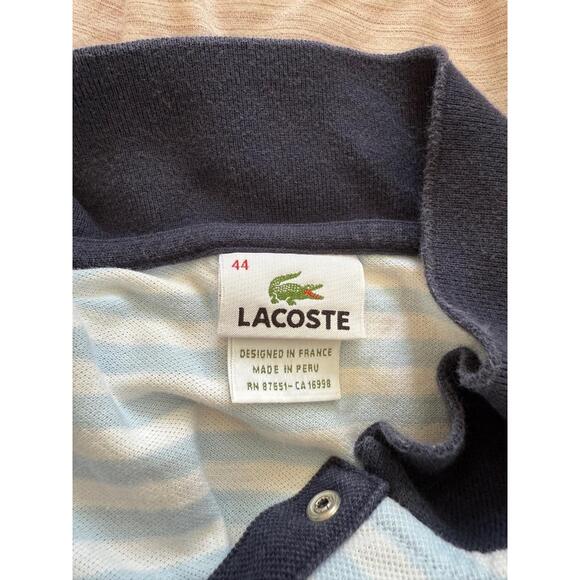 Lacoste Stripe Polo Shirt Womens size 44 small flaw - Picture 4 of 5